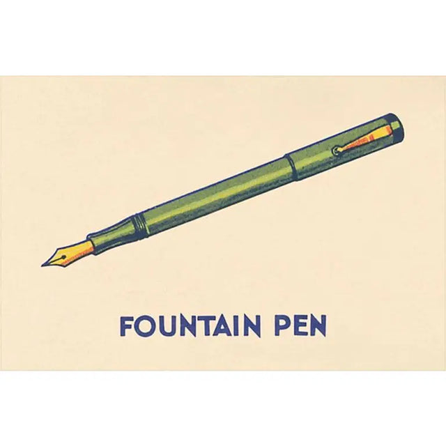 Elevate your inventory with this classic 3.5" x 5.5" postcard featuring an image from our Kid Stuff collection titled Fountain Pen. It captures a nostalgic, vintage-inspired aesthetic that customers love. Perfect for adding a charming, retro flair to your repertoire.

• Size: 3.5" × 5.5"

• Made in USA using biodegradable, recycled, and recyclable materials