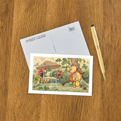 Elevate your inventory with this classic 3.5" x 5.5" postcard featuring an image from our Music &amp; Opera collection titled Frog Flower Seller and Bear Cellist.

It captures a nostalgic, vintage-inspired aesthetic that customers love. Perfect for adding a charming, retro flair to your repertoire.

• Size: 3.5" × 5.5"

• Made in USA using biodegradable, recycled, and recyclable materials