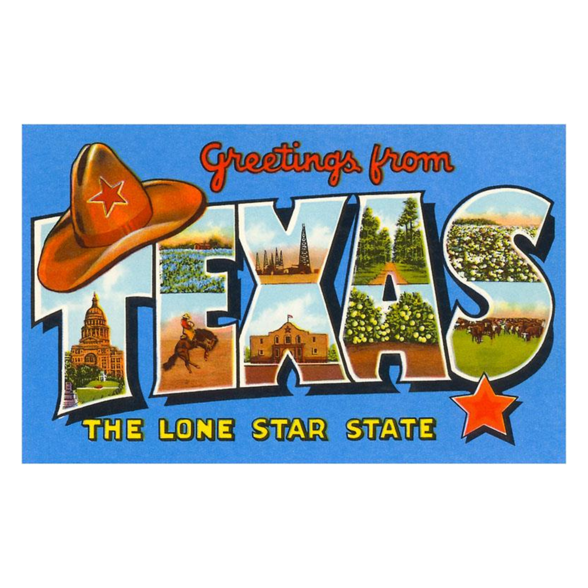 Elevate your inventory with this classic 3.5" x 5.5" postcard featuring an image from our Texas collection titled Greetings from Texas.