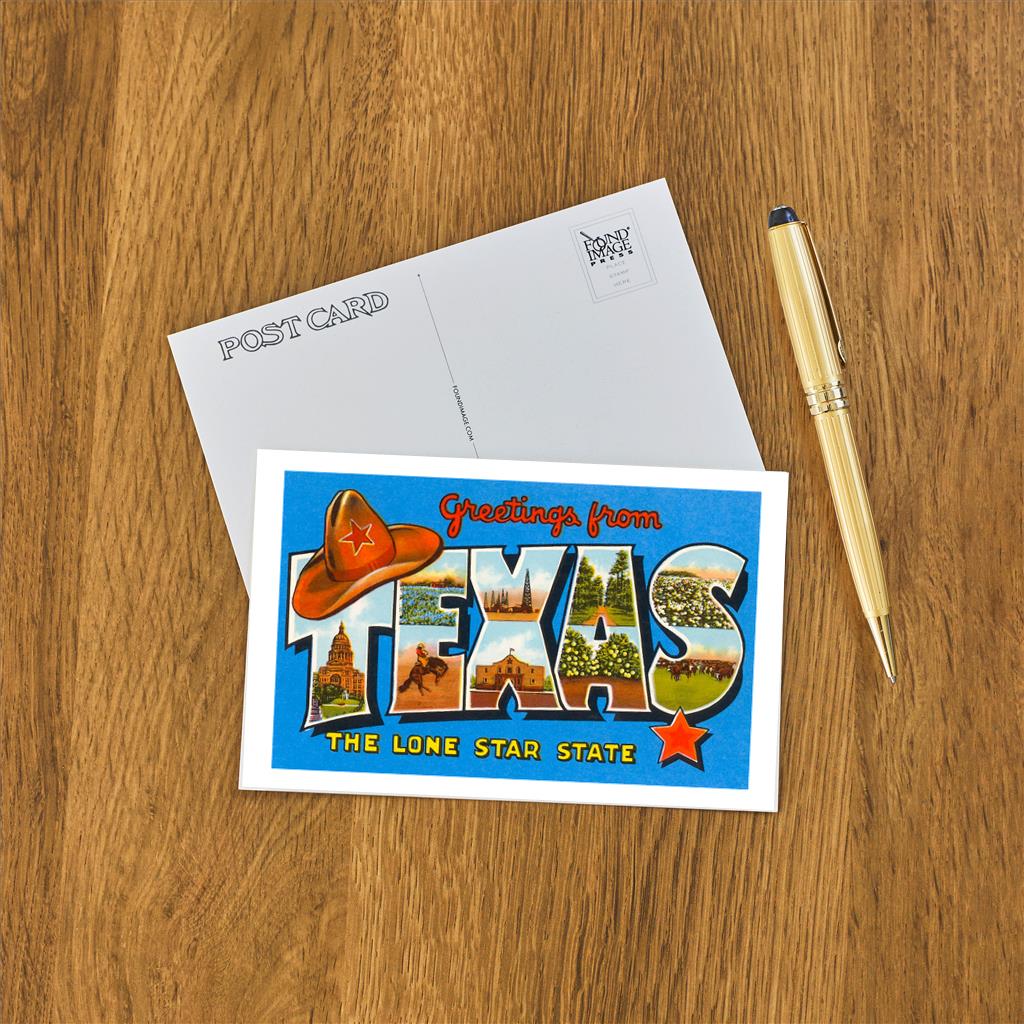 Elevate your inventory with this classic 3.5" x 5.5" postcard featuring an image from our Texas collection titled Greetings from Texas.