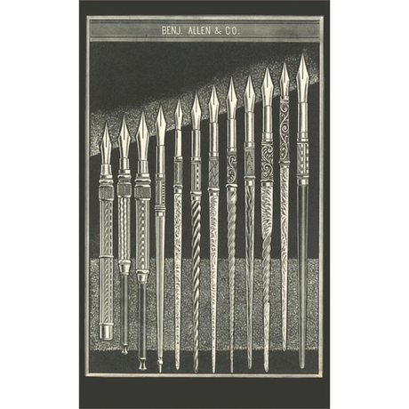 Elevate your inventory with this classic 3.5" x 5.5" postcard featuring an image from our Literature & Letters collection titled Selection of Fountain Pens.
