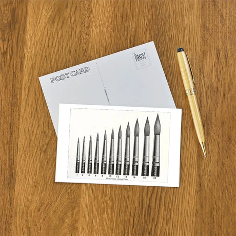 Elevate your inventory with this classic 3.5" x 5.5" postcard featuring an image from our Art Misc. collection titled Variety of Paint Brushes.

It captures a nostalgic, vintage-inspired aesthetic that customers love. Perfect for adding a charming, retro flair to your repertoire.