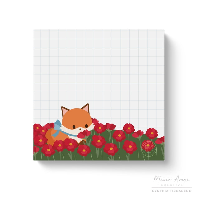 Fox Sticky Notes Fox Field of Flowers Sticky Notes – Little Craft Place