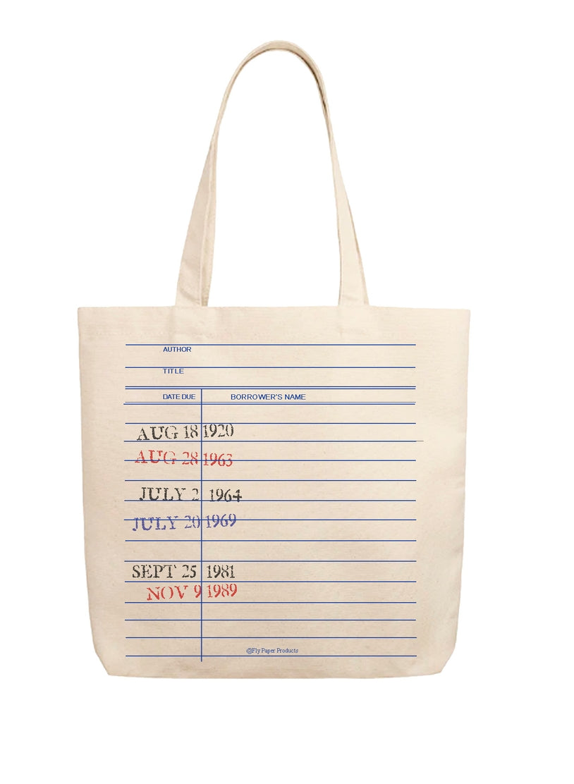 Freedom To Dream Historical Dates Library Card Tote Bag