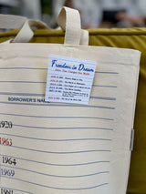 Freedom To Dream Historical Dates Library Card Tote Bag