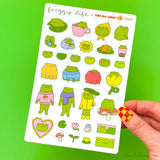 Tiny Bee Cards - Frog Life Vinyl Sticker Sheet