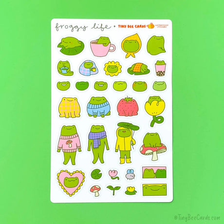 Frog Life Vinyl Sticker Sheet