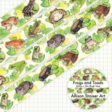 Cinta washi de ranas y sapos