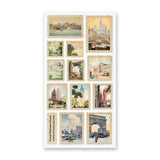 🏙🗽 Explore vintage NYC through these dreamy watercolor sticker stamps by artist Rachael Robinson Elmer. From snow-dusted Washington Square to sun-drenched harbor views, it’s a love letter to the Big Apple, one postage stamp at a time.