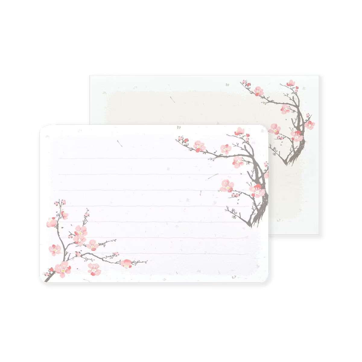 A traditional Japanese mini letter set featuring plum blossoms blooming in the cold winter season.