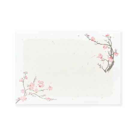 A traditional Japanese mini letter set featuring plum blossoms blooming in the cold winter season.