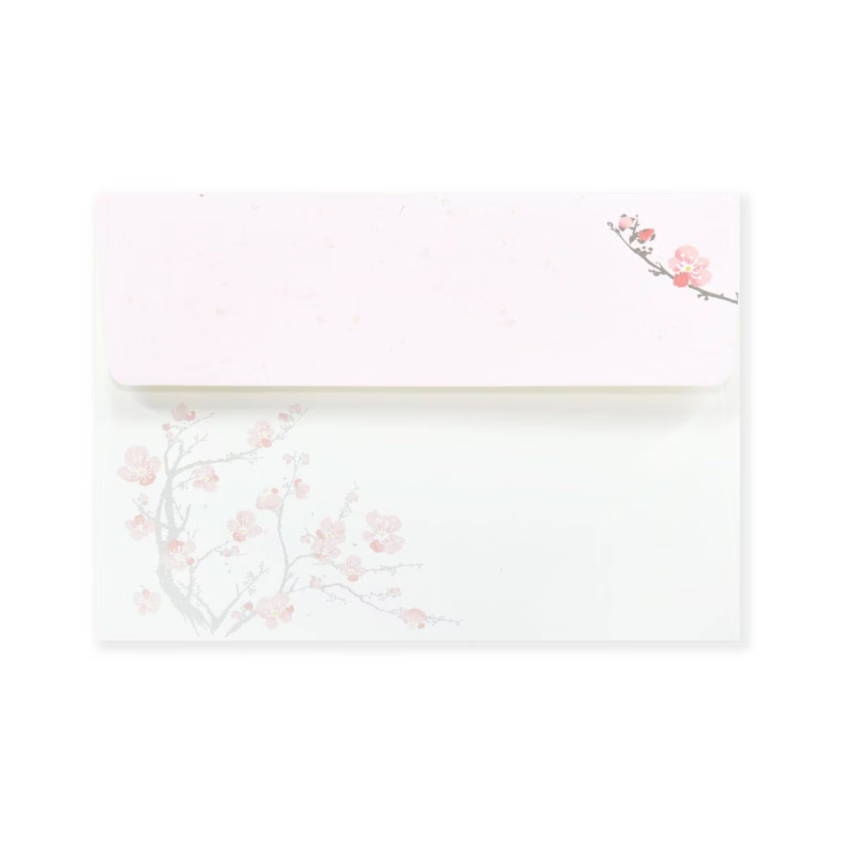 A traditional Japanese mini letter set featuring plum blossoms blooming in the cold winter season.