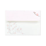 A traditional Japanese mini letter set featuring plum blossoms blooming in the cold winter season.