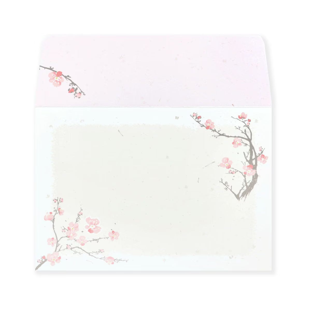A traditional Japanese mini letter set featuring plum blossoms blooming in the cold winter season.