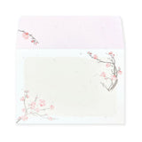 A traditional Japanese mini letter set featuring plum blossoms blooming in the cold winter season.