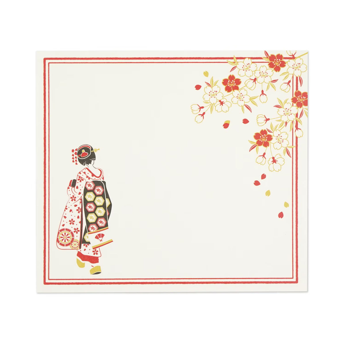 Japanese-style block memo featuring maiko in every design. A design that captivates the maiko. Of course, it can be used as a daily note, as well as a small gift card or message card. They're also appreciated as souvenirs for foreigners or as gifts from Japan!