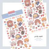 Cherry Rabbit Fruits Basket Sticker Sheet