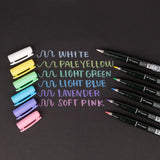 The first Fudenosuke Brush Pen that writes on dark paper!

Soft, flexible brush tip creates thick and thin lines by changing pen pressure. Water-based pigment ink appears as brilliant pastel colors on white paper and chalky pastels on dark paper. When using on dark paper, ink initially appears transparent and color intensifies as it dries.

For optimal opacity on dark paper, apply 2-3 layers to intensify saturation. The water-resistant ink won’t bleed through most papers.

Great for beginner brush calligrap
