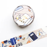 Fujimaki Sayuri Foil-Stamped Masking Tape

On the desk in the morning, the fairies read books, hung out in the sun, and seemed to be having some fun. The fine gold foil stamping beautifully expresses the light shining into the desk.

20mm wide x 5m long