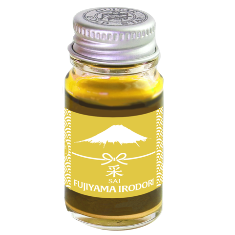 Mt. Fuji changes its expression in various ways depending on the season, weather, and time of day. Its beautiful and rich color landscape has had a great influence on culture and Japanese sensibilities. Expressing such a variety of expressions of Mt. Fuji and the delicate taste of traditional Japanese colors,
　
Loved by many people like Mt. Fuji
to become an ink that “connects” hearts and minds.
I made this with my wish. We created an ink.

Sai Yellow -&nbsp;Dazzling golden Mt. Fuji as if receiving applause