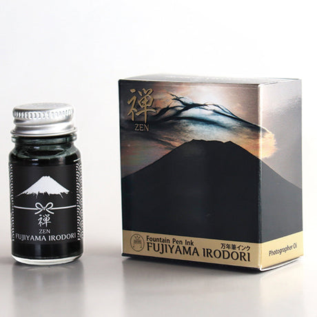 Mt. Fuji changes its expression in various ways depending on the season, weather, and time of day. Its beautiful and rich color landscape has had a great influence on culture and Japanese sensibilities. Expressing such a variety of expressions of Mt. Fuji and the delicate taste of traditional Japanese colors,
　
Loved by many people like Mt. Fuji
to become an ink that “connects” hearts and minds.
I made this with my wish. We created an ink.

Zen Black -&nbsp;Calm down and introspect. Selflessness. Between li