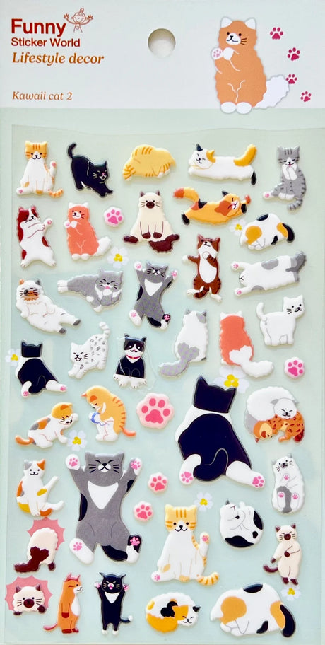 Funny Sticker World - Kawaii Cat 2 Puffy Sticker Sheet

Sweeten up your journal, planner, or craft projects with the Kawaii Cat Puffy Sticker Sheet from Funny Sticker World. Filled with adorable cat‑themed illustrations, this sheet brings a playful charm to any page.

Puffy sticker sheet
Includes 1 sticker sheet
