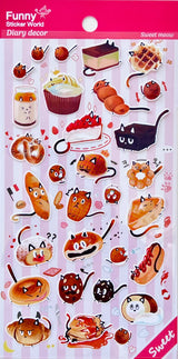Funny Sticker World - Sweet Meow Sticker Sheet

Add a dash of delicious charm to your journal, planner, or happy mail with the sweet meow sticker sheet from Funny Sticker World. Featuring adorable dessert cat characters, this sheet brings a playful, cozy vibe to any creative project.

Sticker sheet&nbsp;
Includes 1 sticker sheet