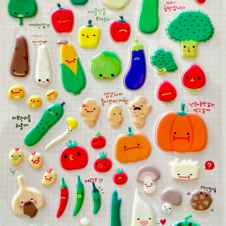 Add a burst of adorable, garden‑fresh charm to your journal, planner, or craft projects with the Vegetable Puffy Sticker Sheet from Funny Sticker World. These plump, colorful veggie characters bring a playful touch to any page.

Puffy sticker sheet
Includes 1 sticker sheet