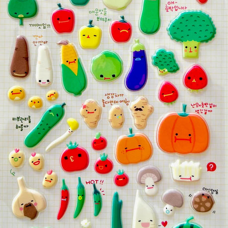 Add a burst of adorable, garden‑fresh charm to your journal, planner, or craft projects with the Vegetable Puffy Sticker Sheet from Funny Sticker World. These plump, colorful veggie characters bring a playful touch to any page.

Puffy sticker sheet
Includes 1 sticker sheet