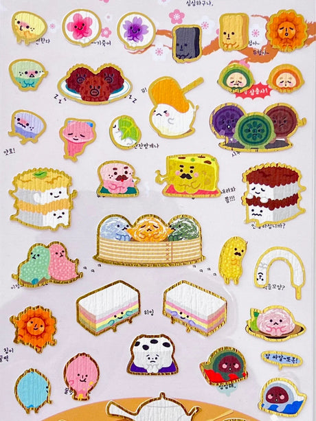 Add a dash of delicious charm to your journal, planner, or happy mail with the Rice Cake sticker sheet from Funny Sticker World. Featuring adorable rice‑cake characters and cute food‑themed illustrations, this sheet brings a playful, cozy vibe to any creative project.

Sticker sheet with gold foil details
Includes 1 sticker sheet