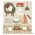 Furukawashiko x Kalinta Memo Pad - White Coffee Memo pad with Kalita branding featuring a cat, coffee cup, and kettle on a beige background.