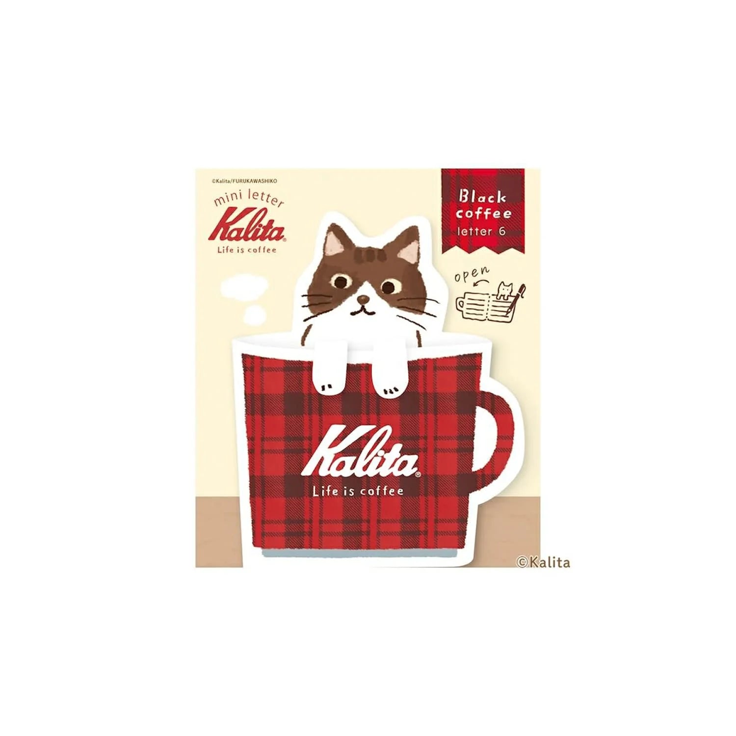 Inspired by the corporate philosophy of Kalita, a leading coffee equipment manufacturer—&nbsp;"A slightly better time, a perfectly timed moment"—
we’ve created the second edition of our original stationery to enjoy with your coffee.


This collection is designed to be enjoyed alongside your coffee moments. The cat's paw features a cutout, allowing it to be used as a seal-perfect for adding a sweet touch to a letter when giving a gift.
6 sheets of letter paper
Material: Japanese Paper