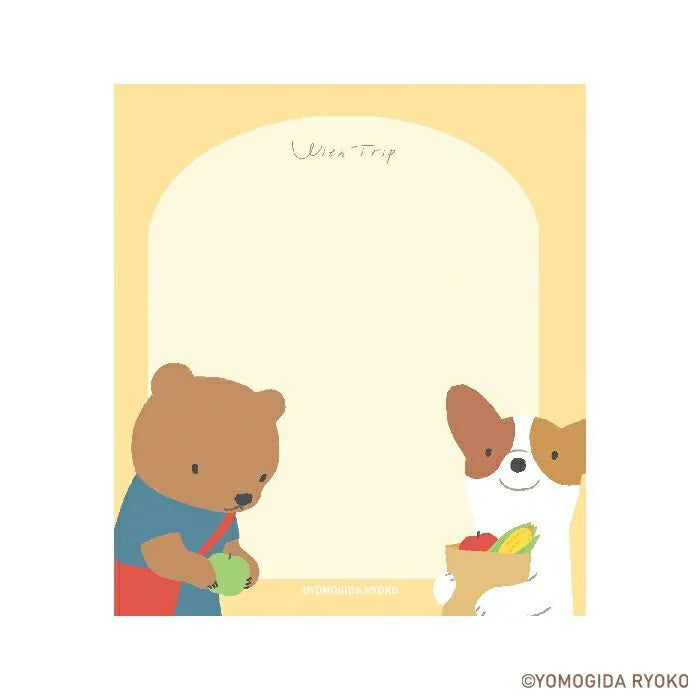 Introducing the cute memo pads from the wonderful artist Ryoko Yomogida's With Trip collection! It features a lovely girl character accompanied by her little animal friends as they adventure through the world. Choose from the various designs available to spread warmth one note at a time!