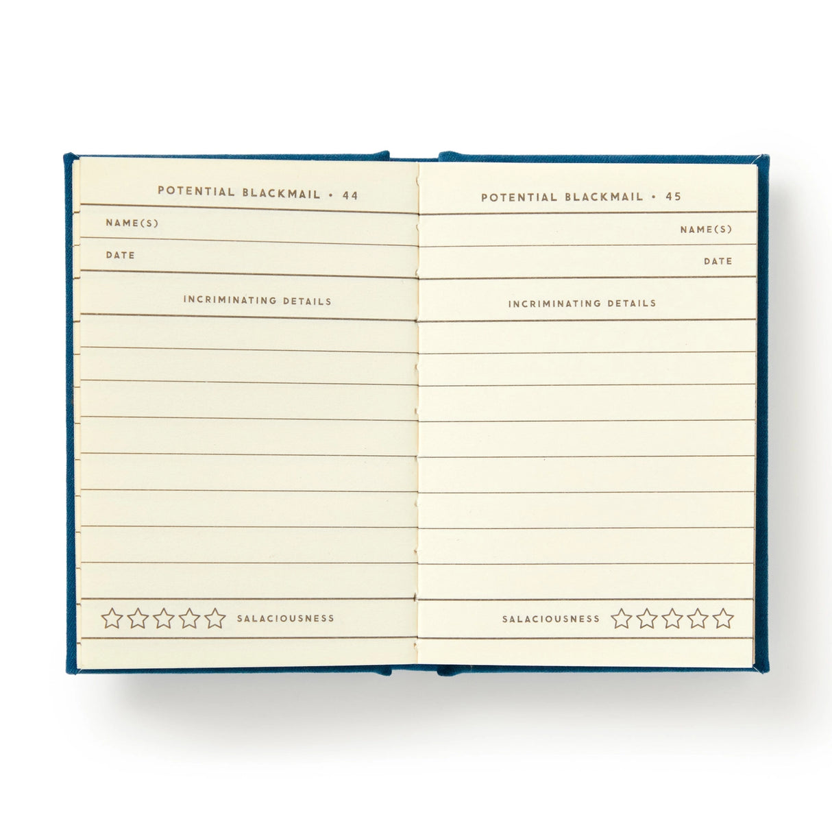 Sure, you could use this tiny diary to jot down grocery lists and inspirational quotes… but let’s be honest, it’s way more fun to document suspicious behavior, embarrassing quotes, and all the dirt you might need later. You know, just in case. Measuring only 2.75” x 3.75”, this journal may be small—but it holds big secrets. With 112 gilded-edge pages, it’s the perfect place to keep receipts (figurative or literal), plot mild revenge, or simply record your chaotic brilliance.