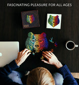 The Bear Shaped Jigsaw Pieces Wooden Puzzle is a unique and challenging puzzle that is perfect for people of all ages. The puzzle consists of 70 irregular wooden pieces that are shaped like a bear.