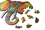 The Elephant Shaped Jigsaw Piecezz Wooden Puzzle is a unique and challenging puzzle that is sure to entertain people of all ages. The puzzle features 70 small, irregularly shaped pieces that are precision-cut from high-quality wood. The puzzle is shaped like an elephant, making it a fun and educational puzzle for children and adults alike.
