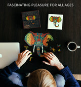 The Elephant Shaped Jigsaw Piecezz Wooden Puzzle is a unique and challenging puzzle that is sure to entertain people of all ages. The puzzle features 70 small, irregularly shaped pieces that are precision-cut from high-quality wood. The puzzle is shaped like an elephant, making it a fun and educational puzzle for children and adults alike.