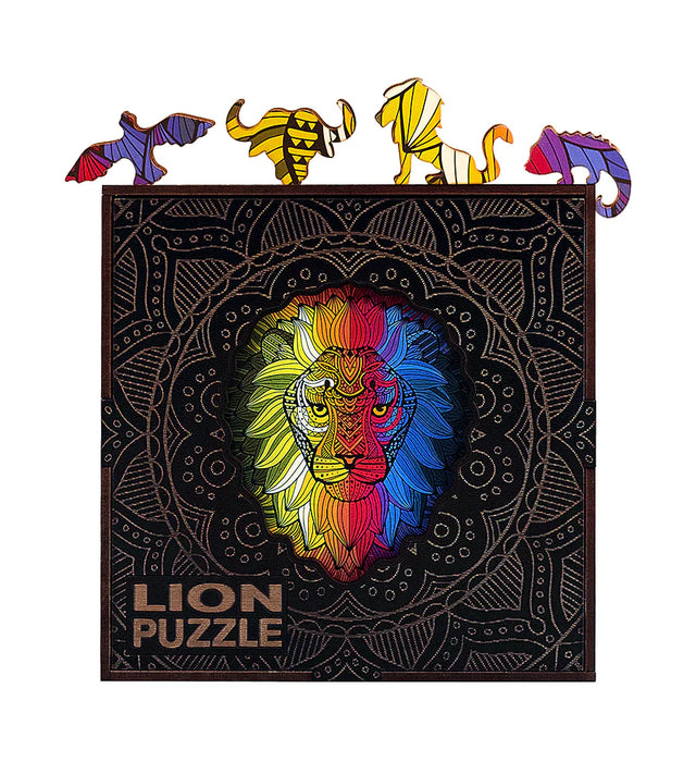 The Lion Shaped Jigsaw Piecezz Puzzle is a small, challenging puzzle that is perfect for noble leaders who are always up for a challenge and not afraid to take risks. The puzzle features 70 small, irregularly shaped pieces that are precision-cut from high-quality wood. The puzzle is shaped like a lion, making it a fun and educational puzzle for children and adults alike.