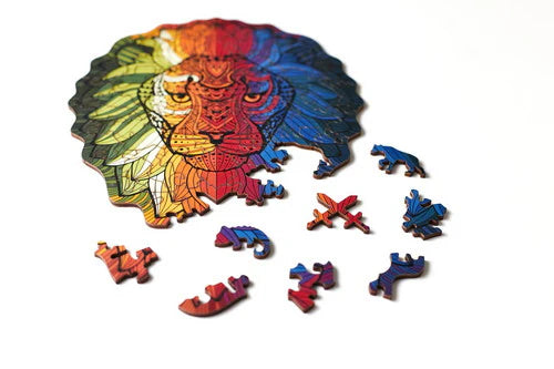 The Lion Shaped Jigsaw Piecezz Puzzle is a small, challenging puzzle that is perfect for noble leaders who are always up for a challenge and not afraid to take risks. The puzzle features 70 small, irregularly shaped pieces that are precision-cut from high-quality wood. The puzzle is shaped like a lion, making it a fun and educational puzzle for children and adults alike.