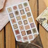 Gilded Stamp Numbers Sticker Sheet