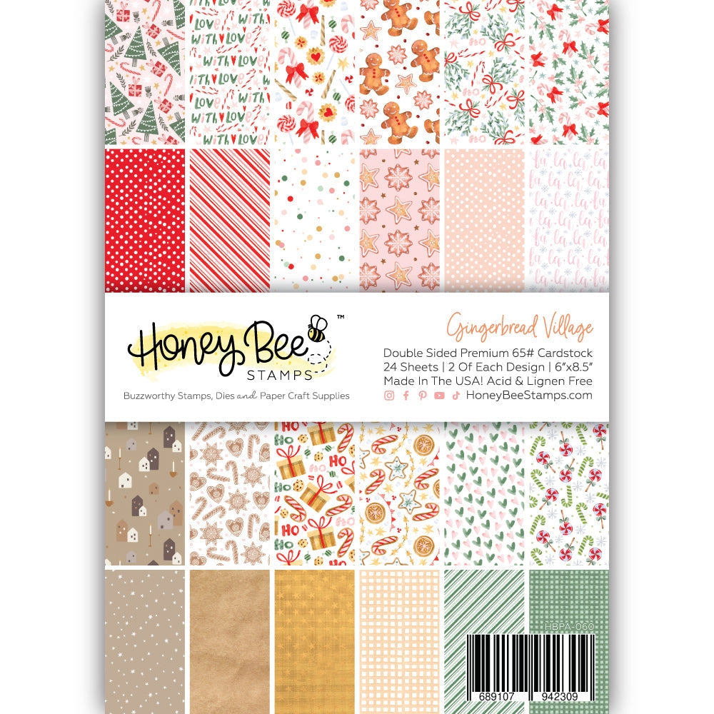 Give your cards and paper crafts a delightful boost with our exclusive 6" x 8.5" cardstock pad! Filled with charming gingerbread designs, festive Christmas candy, and classic holiday patterns, this pad includes 24 double-sided sheets featuring coordinating prints. Printed on smooth satin finish 65# cover cardstock for a rich, luxurious feel. Acid- and lignin-free to ensure lasting quality. Made with love in the USA!