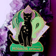 Horror Anthology Enamel Pin; Art Deco Black Cat dark academia literary book cat pin

The 1920s is an iconic time for horror, and this creepy but cute Horror Anthology cat is the perfect way to show off your love for the genre!

It features a black cat perched on a green book with wings and tentacles from indescribable creatures from the deep.