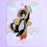 This awesome Astronaut Cat patch features a tuxedo cat with a helmet and rocket ship playing with some planets.

Beautifully woven with multi coloured threads, this fabulous patch with brighten up any coat, bag or hat!

Measurements: 64mm x 110mm
