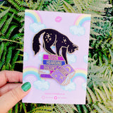 Everybody loves a neat and tidy space, but those groaning book shelves definitely don’t count as a problem! This fab patch is perfect for book lovers – either as a little treat for yourself, or a gift for the bookworm in your life.

Beautifully woven with black, purple, blue and gold threads, this fabulous patch with brighten up any coat, bag or hat!

Measurements: 75mm x 90mm