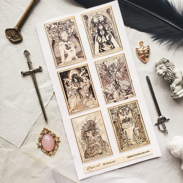 🌿⚔️ Enter @resaa.art’s mystical realm, where ethereal goddesses embody intuition, truth, and untamed power. Crowned in florals, framed by celestial symbols, and rooted in ancient myth, each divine being radiates magic and strength. This enchanting set invites you to embrace your inner oracle and walk the line between light and shadow.


Art by: @resaa.art