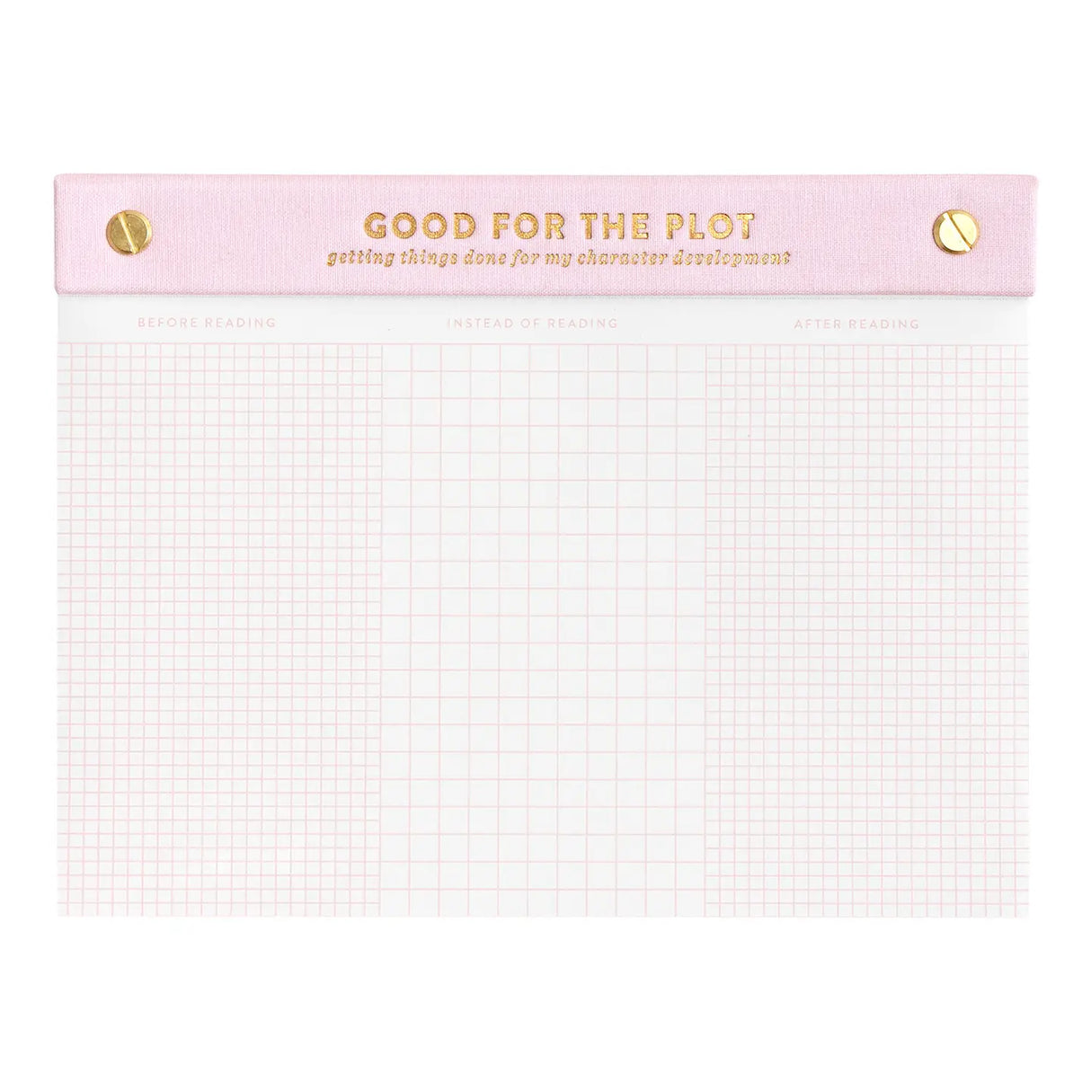 Make your to-do list feel just as satisfying as finishing a good book. The Good for the Plot Notepad is your new favorite tool for tackling tasks before, during, and after your latest read. With a 3-column layout for tracking productivity around reading time, this 6x8 notepad adds a bookish twist to your daily planning. Great for readers working on character development—real or fictional—and perfect for desks, nightstands, or gift baskets. Use it to balance your TBR list with real-life priorities in style.