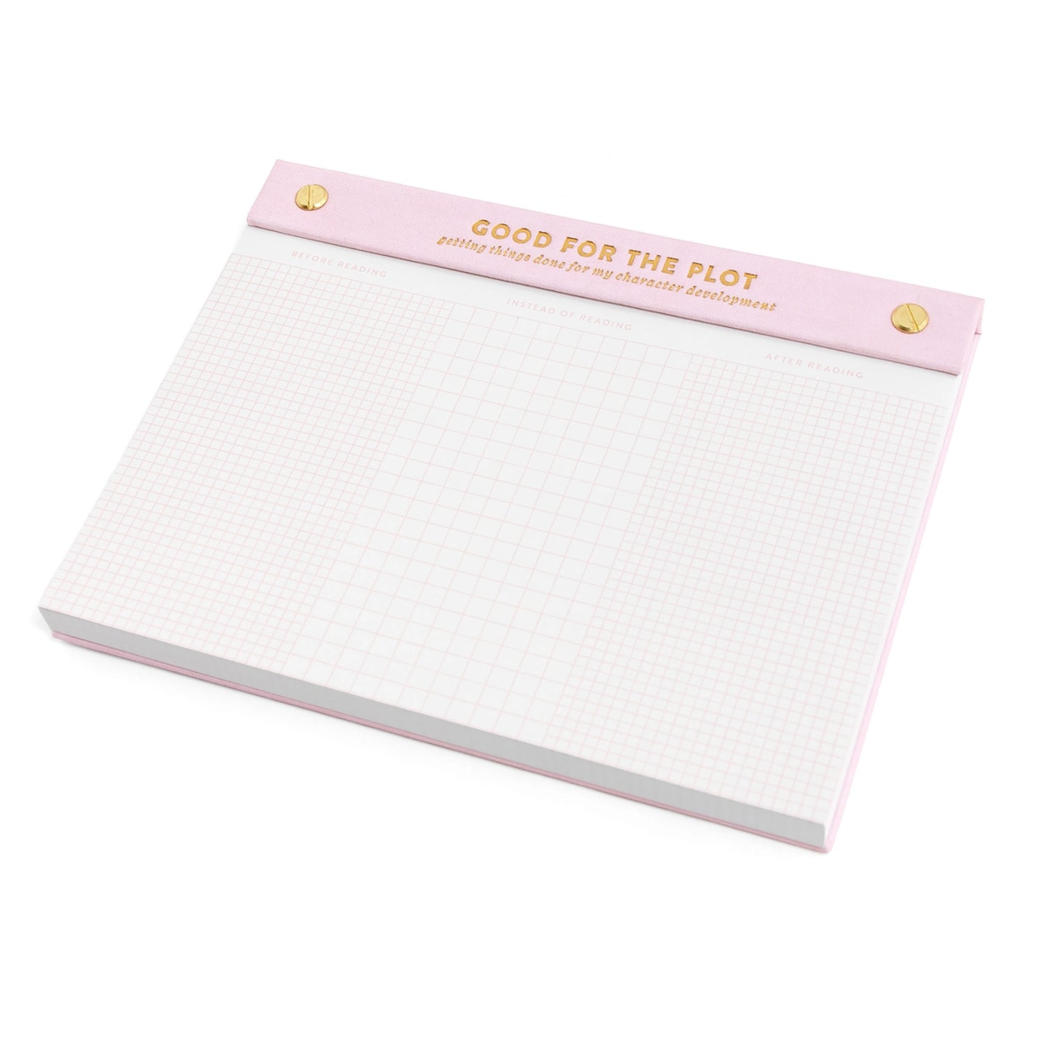 Make your to-do list feel just as satisfying as finishing a good book. The Good for the Plot Notepad is your new favorite tool for tackling tasks before, during, and after your latest read. With a 3-column layout for tracking productivity around reading time, this 6x8 notepad adds a bookish twist to your daily planning. Great for readers working on character development—real or fictional—and perfect for desks, nightstands, or gift baskets. Use it to balance your TBR list with real-life priorities in style.