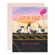 Get ready to party with our "Let's Go Gulls" birthday card, inspired by Shania Twain's iconic song "Man, I Feel Like a Woman"! Featuring hand-illustrated seagulls ready to spread their wings and celebrate, this card is the ultimate tribute to fun and freedom.

Measuring 5.5 x 4.25 inches and crafted on premium paper, its blank interior is perfect for jotting down your birthday wishes. With its offset printing and hot pink foil stamping, this card adds a pop of excitement and glamour to any birthday bash. It