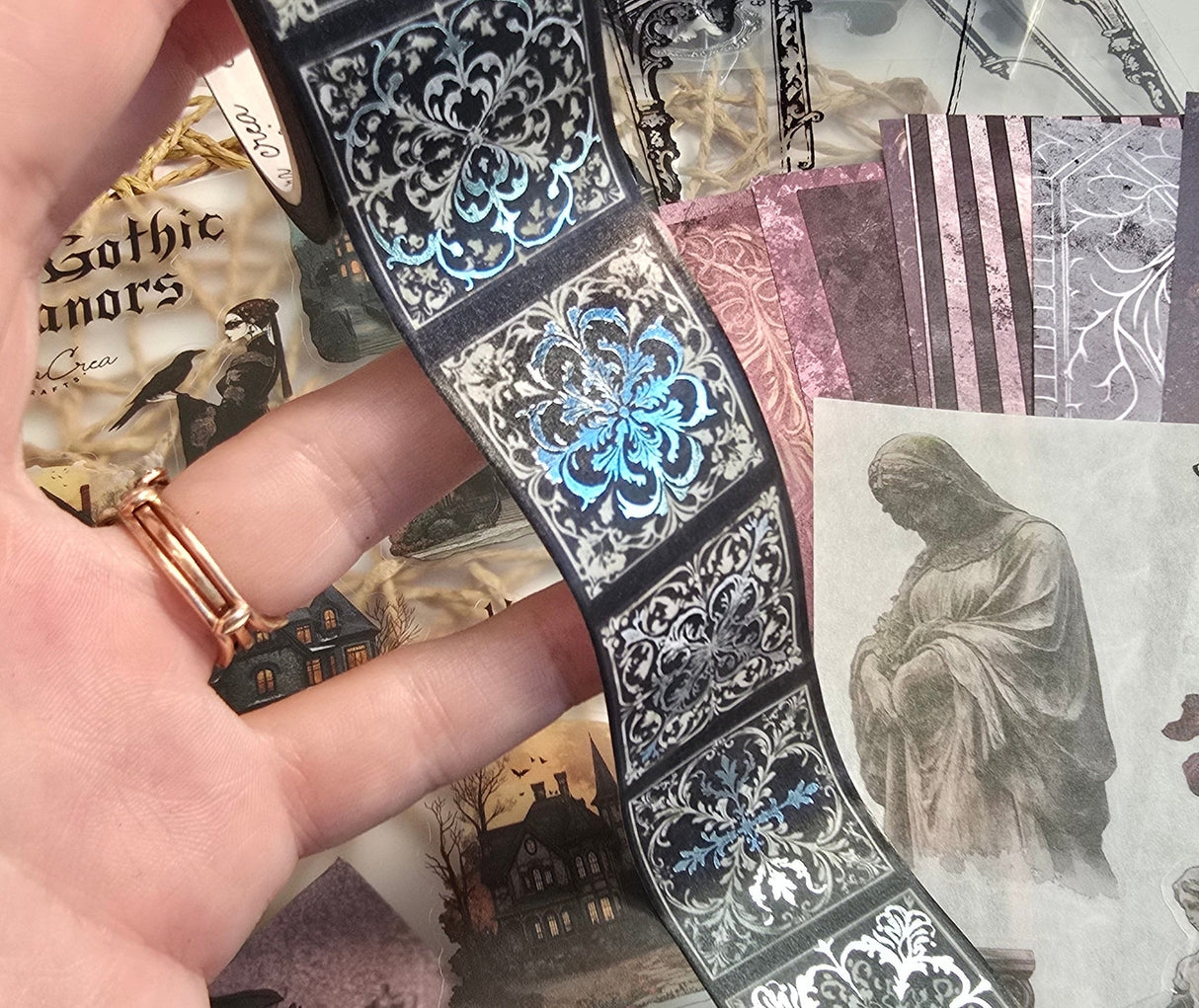 CoraCreaCrafts Gothic Patterns Foil Washi Tape