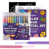 Grabie Bold &amp; Bright Coloring Kit - Essential Color

Unleash your creativity with the Grable Bold &amp; Bright Coloring Kit! This collection is your all-in-one artistic adventure, combining smooth, vibrant acrylic gel pens with high-quality themed coloring books. Whether you are an experienced colorist or just starting out, this kit provides everything you need to transform your drawings, journals, and crafts into dazzling, colorful masterpieces.